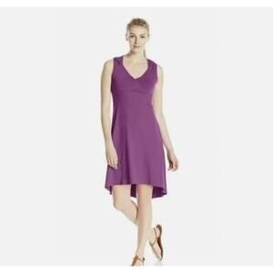 prAna Women's Alana Dress Purple Hooded Sleeveless Athletic SM
